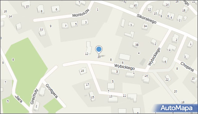 Kielno, Wybickiego Józefa, gen., 10, mapa Kielno