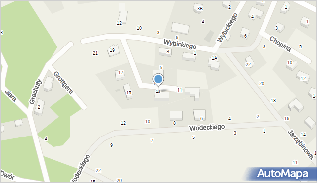 Kielno, Wybickiego Józefa, gen., 13, mapa Kielno