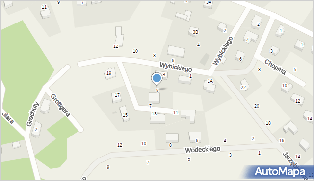 Kielno, Wybickiego Józefa, gen., 5, mapa Kielno