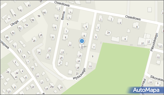 Kiełpino, Wybickiego Józefa, gen., 12, mapa Kiełpino