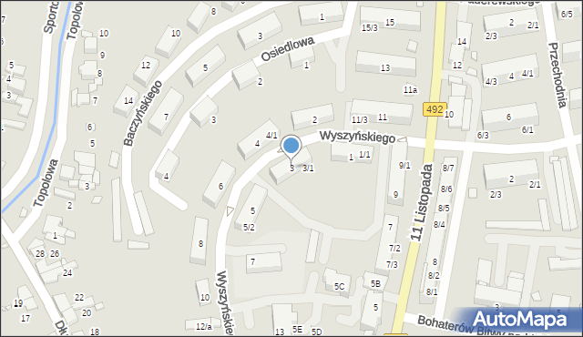 Kłobuck, Wyszyńskiego Stefana, ks. kard., 3, mapa Kłobuck