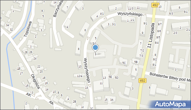 Kłobuck, Wyszyńskiego Stefana, ks. kard., 7, mapa Kłobuck
