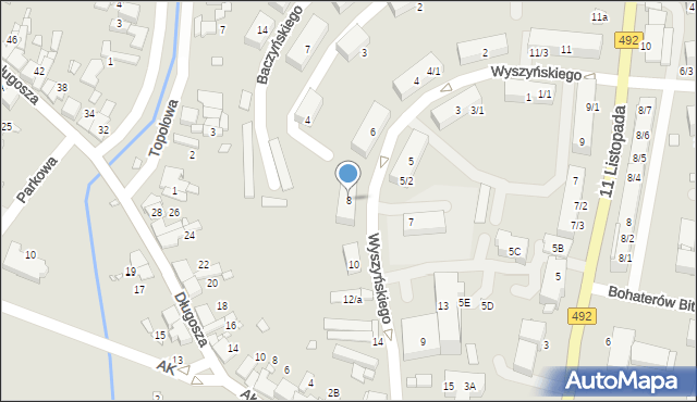 Kłobuck, Wyszyńskiego Stefana, ks. kard., 8, mapa Kłobuck