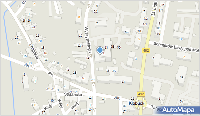 Kłobuck, Wyszyńskiego Stefana, ks. kard., 9, mapa Kłobuck