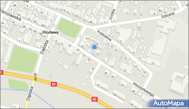 Kłodawa, Wyszyńskiego Stefana, ks. kard., 5, mapa Kłodawa