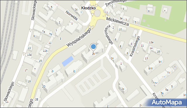 Kłodzko, Wyspiańskiego Stanisława, 2k, mapa Kłodzka