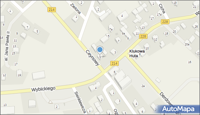 Klukowa Huta, Wybickiego Józefa, gen., 1, mapa Klukowa Huta