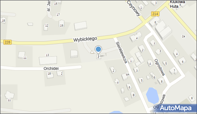 Klukowa Huta, Wybickiego Józefa, gen., 2, mapa Klukowa Huta