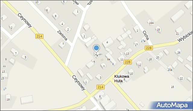 Klukowa Huta, Wybickiego Józefa, gen., 7a, mapa Klukowa Huta
