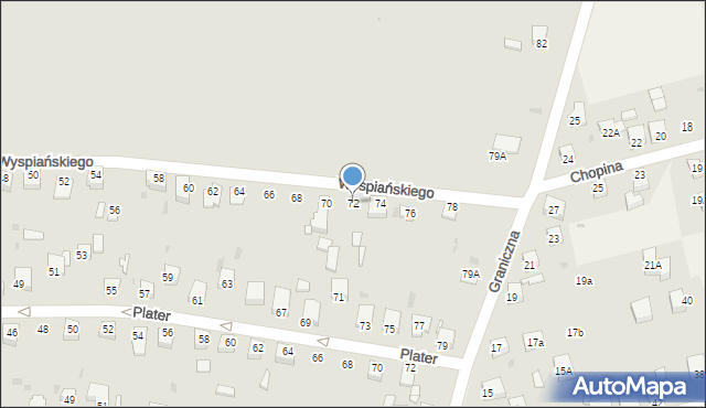 Knurów, Wyspiańskiego Stanisława, 72, mapa Knurów