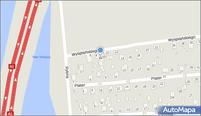 Knurów, Wyspiańskiego Stanisława, 8A, mapa Knurów