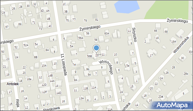 Kobyłka, Wysockiego Piotra, 13, mapa Kobyłka