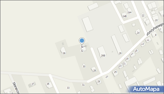 Kołaki Kościelne, Wyszyńskiego Stefana, ks. kard., 34, mapa Kołaki Kościelne