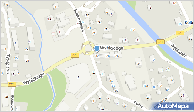 Kolbudy, Wybickiego Józefa, gen., 32, mapa Kolbudy