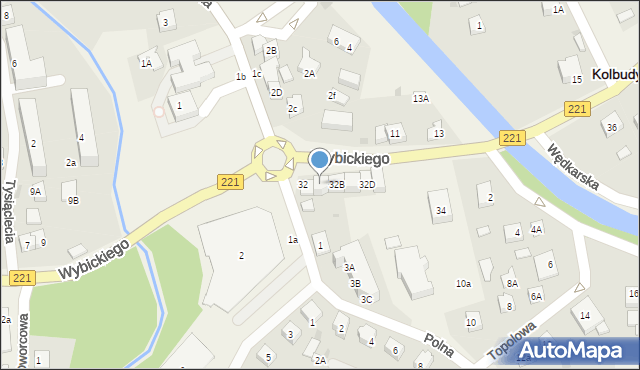 Kolbudy, Wybickiego Józefa, gen., 32A, mapa Kolbudy