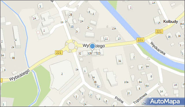Kolbudy, Wybickiego Józefa, gen., 32C, mapa Kolbudy