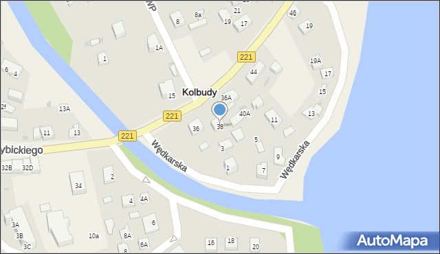 Kolbudy, Wybickiego Józefa, gen., 38, mapa Kolbudy
