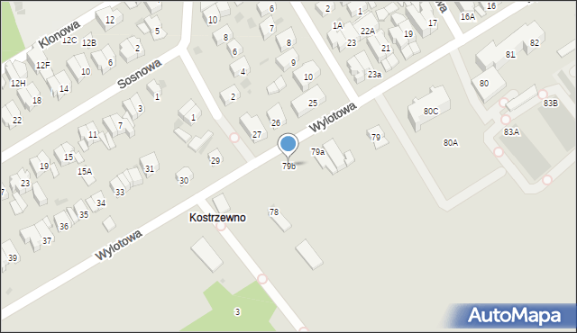 Kołobrzeg, Wylotowa, 79b, mapa Kołobrzegu