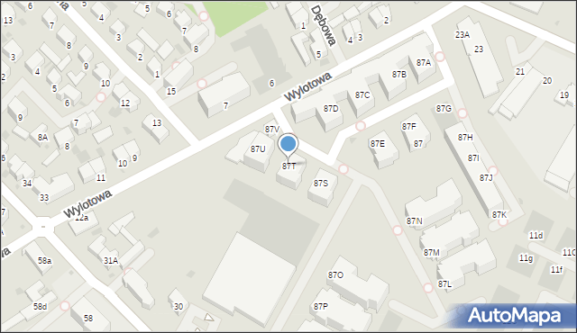 Kołobrzeg, Wylotowa, 87T, mapa Kołobrzegu