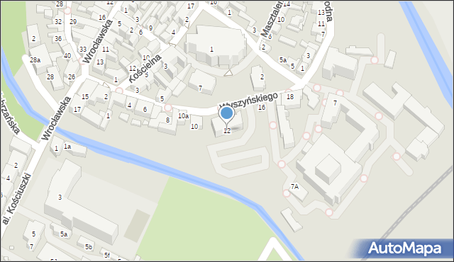 Kościan, Wyszyńskiego Stefana, ks. prym. kard., 12, mapa Kościan