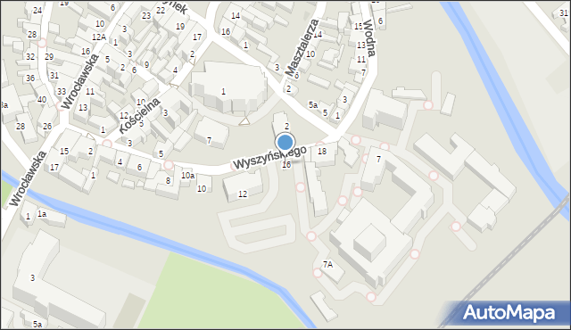 Kościan, Wyszyńskiego Stefana, ks. prym. kard., 16, mapa Kościan