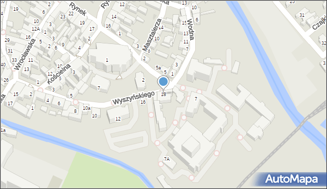 Kościan, Wyszyńskiego Stefana, ks. prym. kard., 18, mapa Kościan