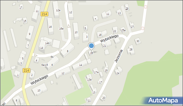 Kościerzyna, Wybickiego Józefa, gen., 16, mapa Kościerzyna