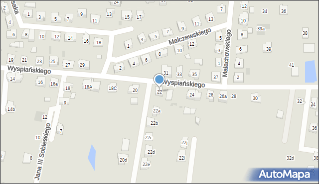 Kościerzyna, Wyspiańskiego Stanisława, 22, mapa Kościerzyna