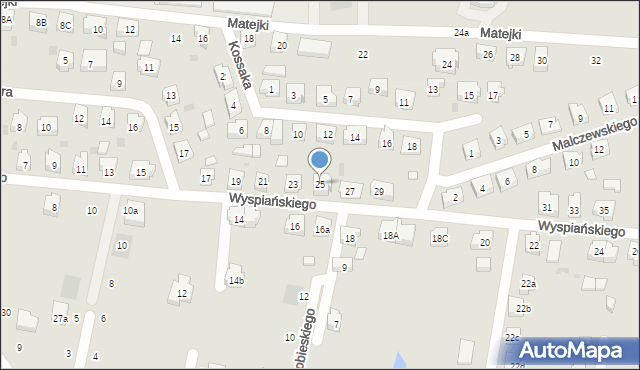 Kościerzyna, Wyspiańskiego Stanisława, 25, mapa Kościerzyna