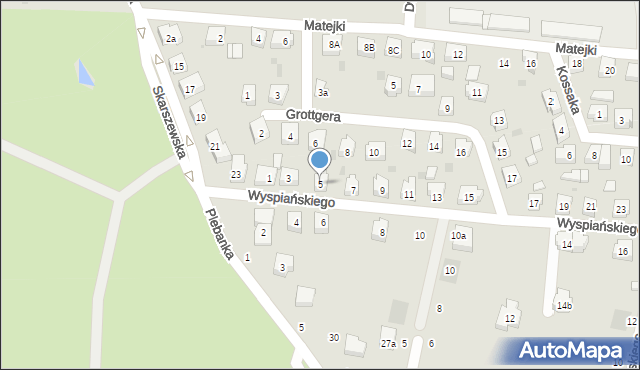 Kościerzyna, Wyspiańskiego Stanisława, 5, mapa Kościerzyna