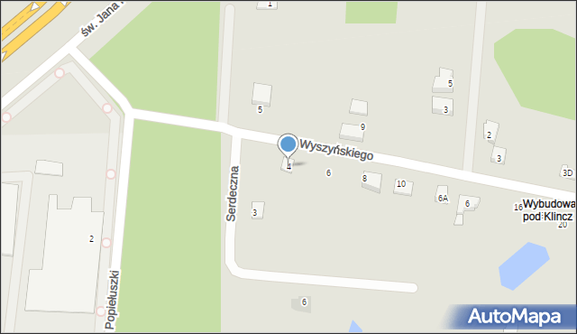 Kościerzyna, Wyszyńskiego Stefana, ks. kard., 4, mapa Kościerzyna