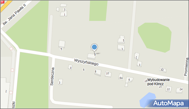 Kościerzyna, Wyszyńskiego Stefana, ks. kard., 9, mapa Kościerzyna