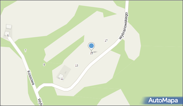 Kossowa, Wybranowskiego Aleksandra, 15, mapa Kossowa