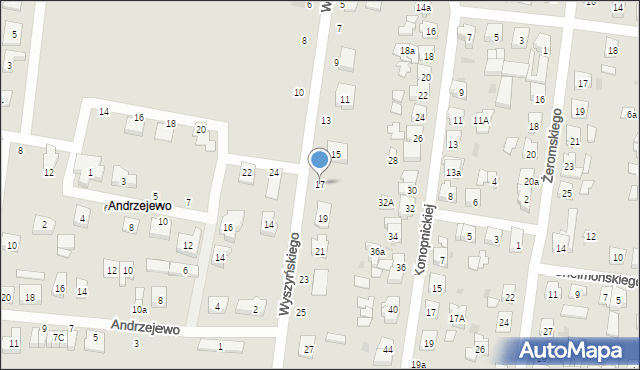 Kostrzyn, Wyszyńskiego Stefana, ks. prym. kard., 17, mapa Kostrzyn