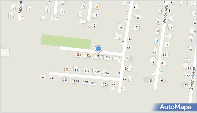 Kostrzyn, Wyszyńskiego Stefana, ks. prym. kard., 32c, mapa Kostrzyn