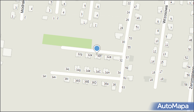 Kostrzyn, Wyszyńskiego Stefana, ks. prym. kard., 32d, mapa Kostrzyn