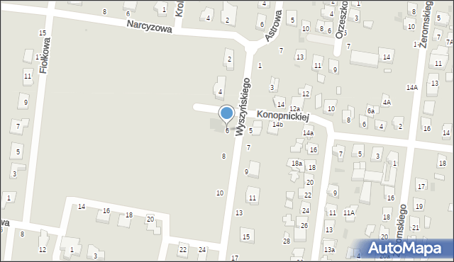 Kostrzyn, Wyszyńskiego Stefana, ks. prym. kard., 6, mapa Kostrzyn