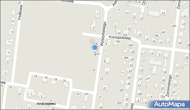 Kostrzyn, Wyszyńskiego Stefana, ks. prym. kard., 8, mapa Kostrzyn