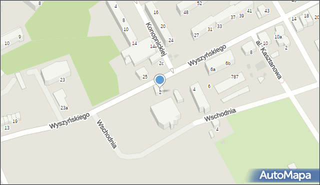 Kostrzyn nad Odrą, Wyszyńskiego Stefana, ks. kard., 2, mapa Kostrzyn nad Odrą