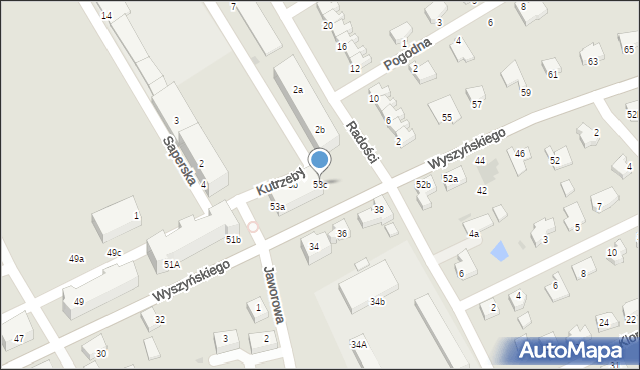 Kostrzyn nad Odrą, Wyszyńskiego Stefana, ks. kard., 53c, mapa Kostrzyn nad Odrą