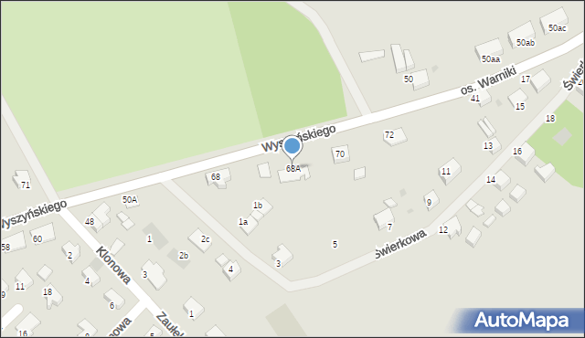 Kostrzyn nad Odrą, Wyszyńskiego Stefana, ks. kard., 68A, mapa Kostrzyn nad Odrą