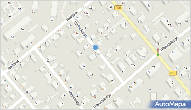 Koszalin, Wybickiego Józefa, gen., 3, mapa Koszalina