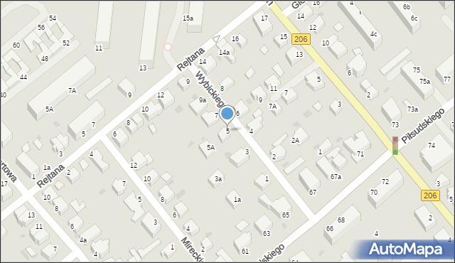 Koszalin, Wybickiego Józefa, gen., 5, mapa Koszalina