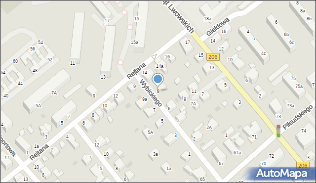 Koszalin, Wybickiego Józefa, gen., 8, mapa Koszalina