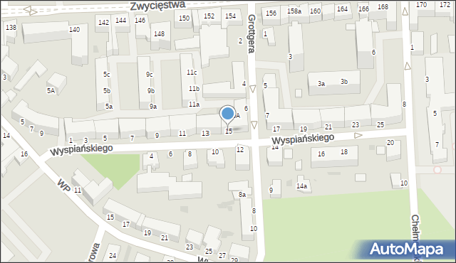 Koszalin, Wyspiańskiego Stanisława, 15, mapa Koszalina