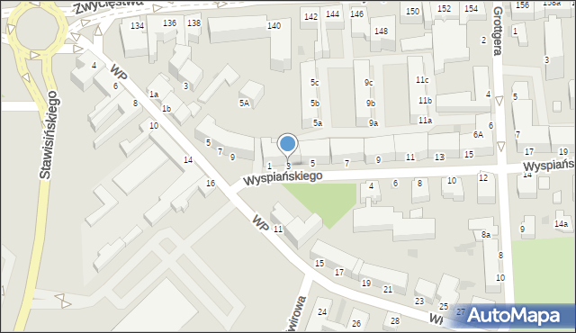 Koszalin, Wyspiańskiego Stanisława, 3, mapa Koszalina