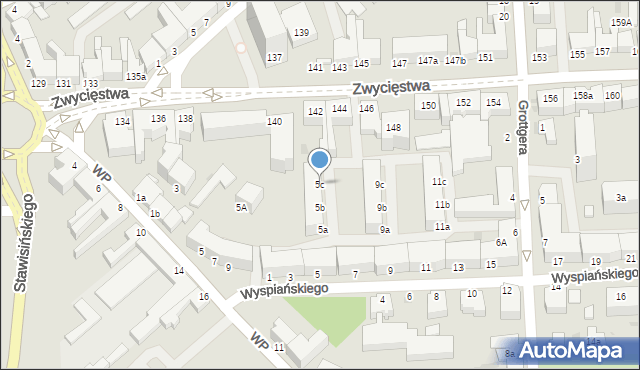 Koszalin, Wyspiańskiego Stanisława, 5c, mapa Koszalina