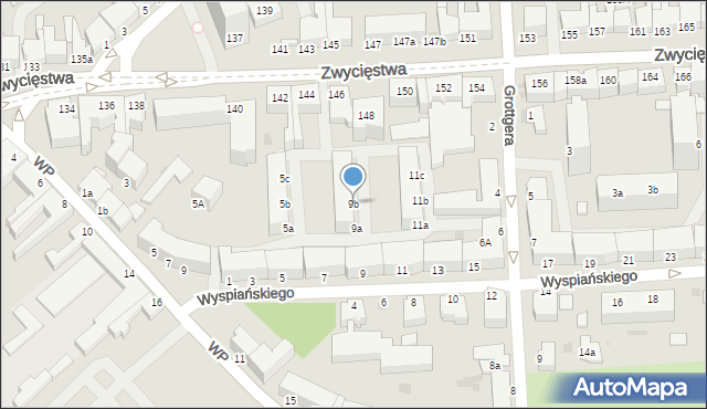 Koszalin, Wyspiańskiego Stanisława, 9b, mapa Koszalina