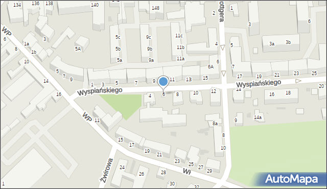 Koszalin, Wyspiańskiego Stanisława, 6, mapa Koszalina