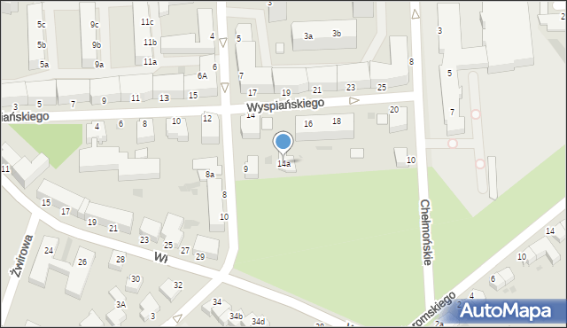 Koszalin, Wyspiańskiego Stanisława, 14a, mapa Koszalina